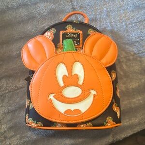 NWT Halloween Mickey Pumpkin Loungefly Backpack